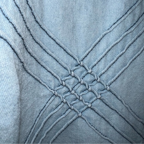 Vintage Two Twenty Cotton Denim Embroidered Open Front Top Size Large - Picture 4 of 16